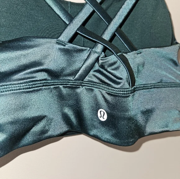 Lululemon Energy Longline Bra Foil Storm Teal Size 6 - Picture 3 of 7